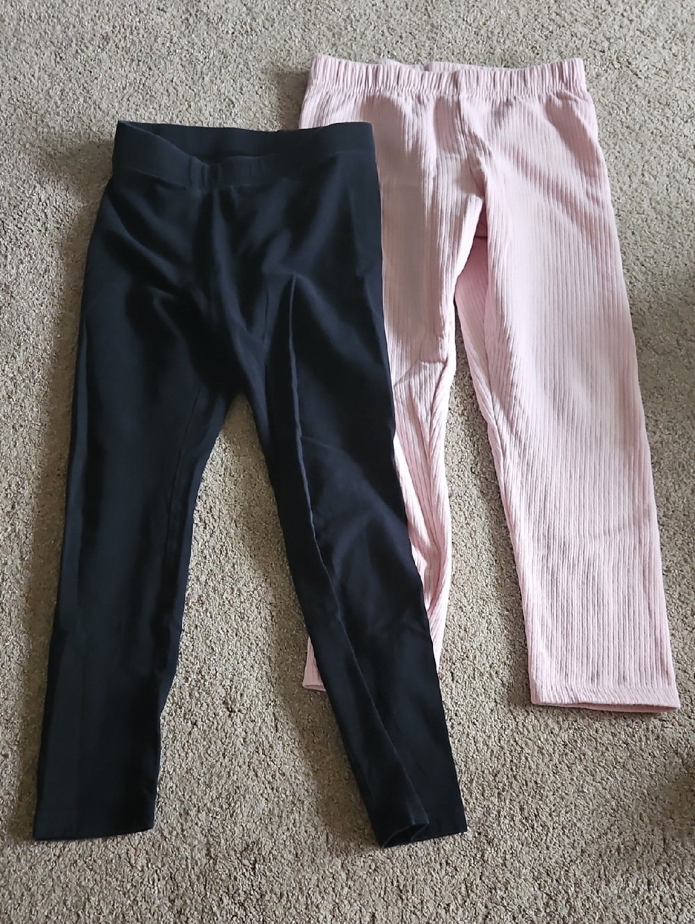 Carters size 7 legging set, black and pink